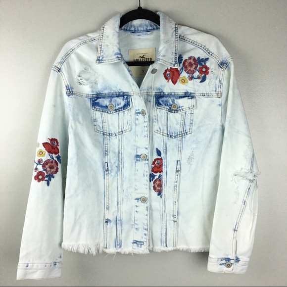 hollister white jean jacket